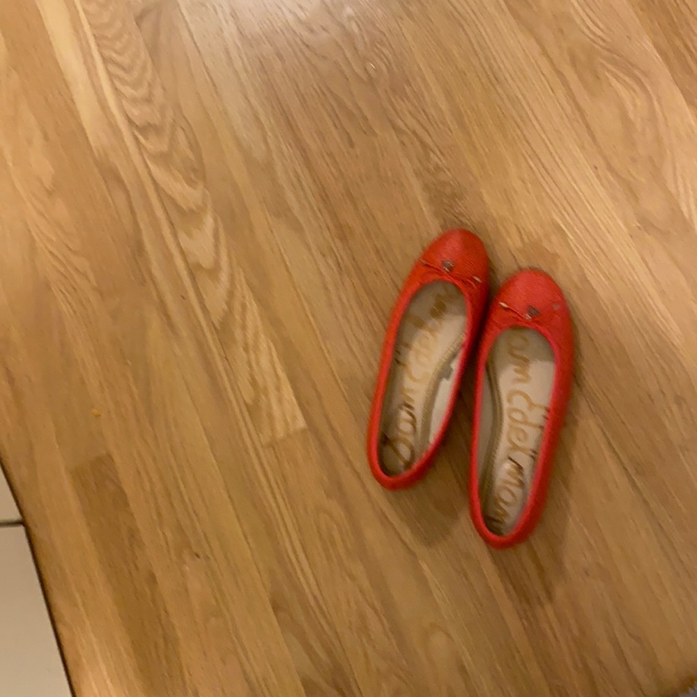 Coral straw Sam Edelman Flats